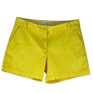 Crown & Ivy Womens Caroline Yellow Shorts Size 6 Cotton Blend